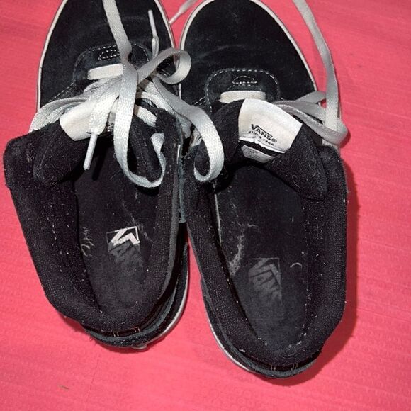 Vans Off the Wall Black/White Suede High Top Skate Sneakers Size Y 4.5 - Picture 5 of 7